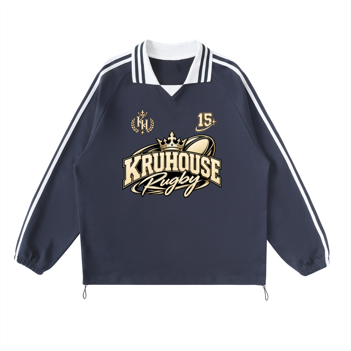 Rugby Striped Collar Sweatshirt