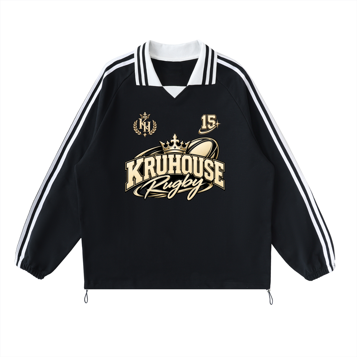 Rugby Striped Collar Sweatshirt