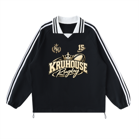 Rugby Striped Collar Sweatshirt