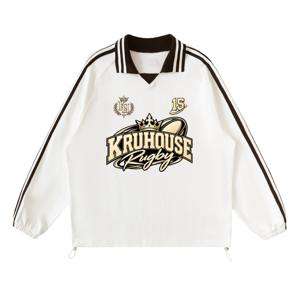 Rugby Striped Collar Sweatshirt