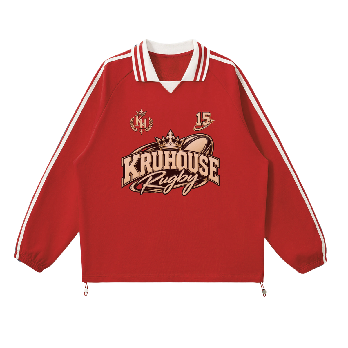Rugby Striped Collar Sweatshirt